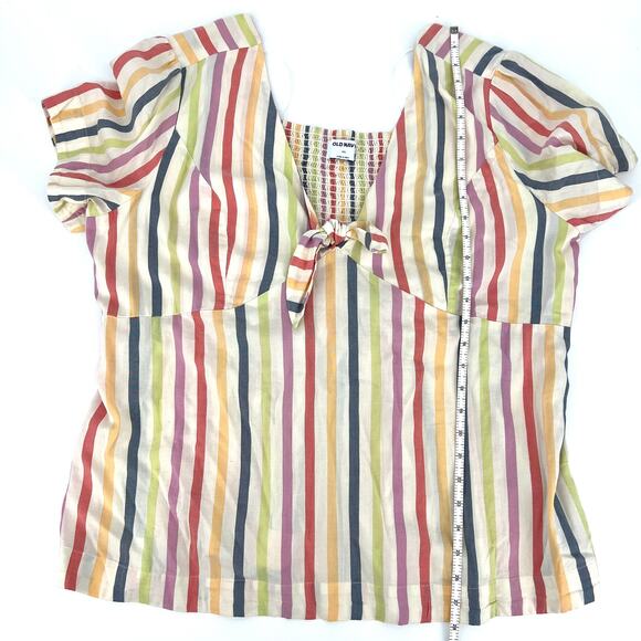 Old Navy Womens Striped Tie Knot Front Short Sleeve Top Size XXL - Picture 5 of 8